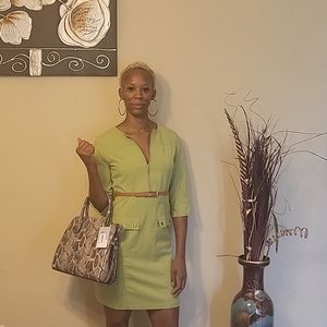 Womens 3/4 sleeve midi casual dress